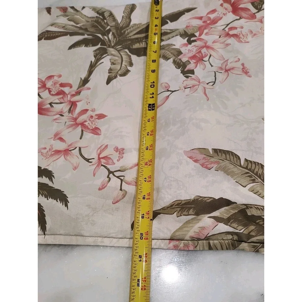 2/Tommy Bahama Bonny Cove KING SHAMS Palm Orchid Tropical Beach Beige Pink Green